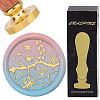 Brass Wax Seal Stamps with Wood Handle AJEW-WH0412-0223-1
