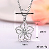 Sakura Brass Micro Pave Clear Cubic Zirconia Pendant Necklaces for Women FS-WG50C9C-01-4