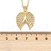Brass Micro Pave Clear Cubic Zirconia Pendant Necklaces NJEW-Z088-02G-3