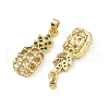 Brass Micro Pave Cubic Zirconia Pendants KK-C093-27B-G-2