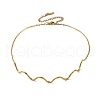 304 Stainless Steel Wave Shape Link Chain Necklaces for Women NJEW-S439-08G-4