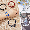FIBLOOM 6Pcs 6 Colors Survival Polyester Cord Bracelets Set with Alloy Shark Shape Clasps BJEW-FI0001-72-4