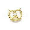 925 Sterling Silver Pave Clear Cubic Zirconia Heart Charms STER-P067-03G-1
