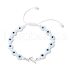 Brass Clear Cubic Zirconia Branch Link Bracelets BJEW-JB11896-2
