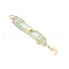 3Pcs 3 Styles Electroplated Natural Quartz Crystal Pointed Copper Wire Wrapped Pendants PALLOY-JF03766-02-4