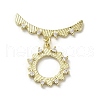 Brass Micro Pave Cubic Zirconia Toggle Clasps KK-C048-07G-2