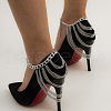 Iron & Aluminum Chain Multi-Layered Anklets Tassel Shoes Chains WG98879-02-1