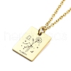 Birthday Flower 304 Stainless Steel Pendant Nacklaces For Women STAS-S124-03G-07-1