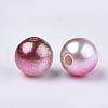 Rainbow ABS Plastic Imitation Pearl Beads OACR-Q174-8mm-10-2