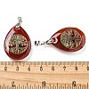Natural Carnelian(Dyed & Heated) Teardrop Pendants G-Q175-01B-3