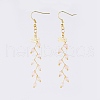 Natural Rose Quartz Dangle Earrings EJEW-JE03634-02-1