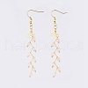 Natural Rose Quartz Dangle Earrings EJEW-JE03634-02-1