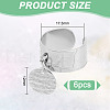 6Pcs 304 Stainless Steel Open Cuff Finger Rings RJEW-UN00009-5