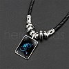 Alloy & Glass & Imitation Leather Cord Pendant Necklaces WGFA685-11-1