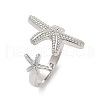 Brass Open Cuff Rings for Women RJEW-R032-05P-4