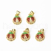 Brass Micro Pave Cubic Zirconia Charms KK-E068-VB322-4