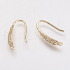 Brass Micro Pave Cubic Zirconia Earring Hooks X-KK-F731-05G-2