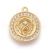 Brass Micro Pave Cubic Zirconia Pendants KK-F809-08G-1