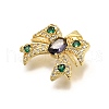 Brass Micro Pave Cubic Zirconia Pendants KK-K401-19G-03-2