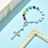 Natural Howlite & Mixed Gemstone Rosary Bead Bracelet BJEW-TA00329-01-4