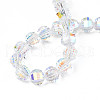 Electroplate Transparent Glass Beads Strands EGLA-N002-30-C01-4