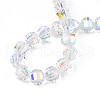 Electroplate Transparent Glass Beads Strands EGLA-N002-30-C01-4