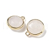 Brass Pave Natural Quartz Crystal Faceted Flat Round Charms G-U028-03G-05-2