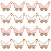 SUNNYCLUE 32Pcs 2 Colors Alloy Enamel Rhinestones Pendants ENAM-SC0005-54-1