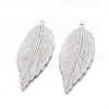 Tibetan Style Alloy Leaf Large Pendants TIBEP-S607-AS-LF-1