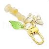 Natural Topaz Jade Chips Pendant Decorations HJEW-JM03258-01-4