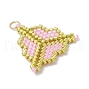MIYUKI Glass Seed Beaded Clover Pendants PALLOY-MZ00625-03-3