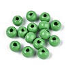 Spray Painted Round Natural Schima Wood Beads WOOD-A018-6mm-08-1