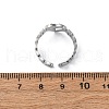 304 Stainless Steel with Rhinestone Adjustable Cuff Rings RJEW-Q020-16P-3