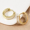 Brass Micro Pave Cubic Zirconia Hoop Earrings EJEW-M082-11G-1