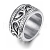 Vintage Totem Stainless Steel Wide Finger Rings for Men FS-WG9BFEA-05-2