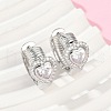 Brass Clear Cubic Zirconia Hoop Earrings EJEW-Q016-03P-1