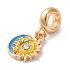 Rack Plating Alloy Crystal Rhinestone European Dangle Charms PALLOY-S189-14G-2