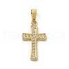 Ion Plating(IP) 304 Stainless Steel Micro Pave Cubic Zirconia Pendants STAS-Z107-08G-09-1