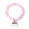 ABS Plastic Imitation Pearl Beads Stretch Bracelets BJEW-JB11585-02-3