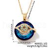 Brass Evil Eye Glass Pendant Necklaces AA7178-7-1