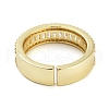 Rack Plating Brass Micro Pave Cubic Zirconia Open Cuff Rings for Women RJEW-C080-06G-3