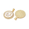 Brass Micro Pave Clear Cubic Zirconia Pendants KK-B083-18G-2