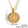 Vintage Brass Pave Cubic Zirconia Hollow Round Religion Virgin Mary Pendant Necklaces for Women EZ3168-1-3