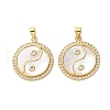 Brass Micro Pave Cubic Zirconia Pendants KK-U070-31G-1