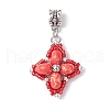 Dyed Synthetic Imperial Jasper & Glass Seed Beaded Star European Dangle Charms PALLOY-MZ00693-06-1