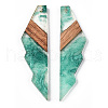 Transparent Resin & Walnut Wood Big Pendants RESI-ZX017-55-3