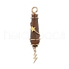 3Pcs 3 Styles Natural Tiger Eye Pointed Copper Wire Wrapped Faceted Bullet Big Pendants PALLOY-JF03573-03-3