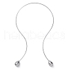 304 Stainless Steel Open Teardrop Choker Necklaces for Women NJEW-C068-01P-4