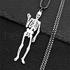 304 Stainless Steel Skeleton Pendant Necklaces NJEW-K283-08P-1