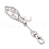 Moon Alloy Swivel Lobster Claw Clasps & Brass Cable Chains AJEW-JB01337-03-4